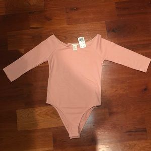 NWT Light Pink Off the Shoulder Body Suit